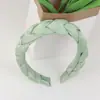 Faixa de Cabeça de Organza Fresca Transfronteiriça Tecido Liso Trança Torcida Faixa de Cabeça Estilo Coreano Tendência Faixa de Cabeça Trançada Monocromática