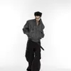 Wukong Tiene Chaquetas de Solapa de Cuero PU Rosa de Moda para Hombres y Mujeres, Chaquetas Casuales Versátiles Sueltas de Primavera Estilo Americano para Parejas