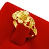 Anel de Ouro Sand Vietnamese de Longa Duração para Mulheres, Casamento Floral Aberto Vintage Acessório de Cobre Real Imitação de Ouro, Novo Produto Transfronteiriço