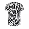 Camiseta de Manga Corta para Hombre de Moda Veraniega, Patrón de Rayas de Venta Caliente Europea y Americana, Impresión Digital 3D, Camisa de Secado Rápido