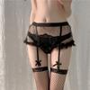 Roupa Íntima Sexy Feminina Sexy Transparente Tentação Malha Tutu Saia Curta Fenda Traseira Cinta-liga Meias Longas de Rede para Cabelo