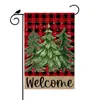 Nova bandeira de jardim de Natal Amazon transfronteiriça com boneco de neve e árvore de Natal, bandeira de linho para feriado para pátio externo