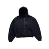 Moletom de Manga Longa Estampado Bordado Y2K Solto Jaqueta com Capuz Retrô Tendência Street Wear High-End