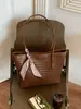 Bolsa Tote Grande de Textura Trançada Feminina Retrô Versátil para o Dia a Dia Ombro Único Sob o Braço Bolsa de Mão de Alto Padrão Estilosa