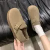 Zapatos de felpa cálidos sin cordones para perezosos, zapatos de algodón tipo frijol para mujer 2026 Otoño/Invierno Nuevos Más Vendidos Suela Gruesa Completamente Cubiertos Zapatos Birkenstock