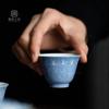 Salpicadura Azul Pintado a Mano Orquídea Juego de Té Kung Fu Tazón Cubierto Taza de Degustación de Té Individual Vintage Cerámico Juego de Té Kung Fu Tazón de Té Tetera Soporte
