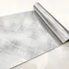 Adesivos de Parede Autoadesivos Imitação de Metal Aço Inoxidável Espelho Papel de Parede Decoração de Parede Papel de Parede Decorativo À Prova de Óleo Adesivos de Cozinha Anticolisão
