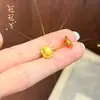 Pendientes de Latón Chapado en Oro con Superficie de Panal y Escamas de Dragón Cepilladas para Mujer, Diseño de Nicho, Modernos, Elegantes, de Alta Gama, Pendientes de Lujo Ligero