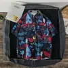 Camisas de playa florales estilo japonés de verano para hombre y mujer, camisas holgadas estampadas de manga corta de moda estilo hawaiano Hong Kong