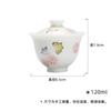 Cuenco de porcelana blanca con tapa de mariposa de barro de jade pintado a mano de Qingji, juego de té de kung fu, cuenco de té pintado de cerámica para el hogar, cuenco con tapa literaria