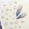 Abalorios para Uñas con Forma de Estrella de Mar y Concha Aurora Serie Océano Concha Resina Accesorios para Uñas DIY Decoración de Uñas Portátil