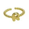 Anillos de 26 Letras Inglesas Más Vendidos Transfronterizos Anillos Gruesos Brillantes de Oro de 18 Quilates Modelo Caliente de Amazon Dropshipping