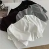 Camiseta Feminina Manga Curta Botões Decote V Clareadora! Versátil de Verão Cor Sólida Emagrecedora Petite Ombro Normal Casual Top Tee