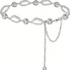 Cadena de cintura decorativa metálica con forma de anillo, transfronteriza europea y americana, para mujer, retro y versátil, cadena corporal ajustable, en stock