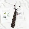 Listrado Marrom Estilo Japonês Estilo Universitário Gravata JK Feminina Nó Preguiçoso Sem Nó Vinho Tinto Camisa DK Masculina Casual