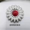 Venta al por mayor de accesorios para equipaje de fabricante Hebilla de tela de turquesa sintética Billetera hecha a mano para bricolaje Accesorios para bolso Hebilla de broche de clavo de crisantemo