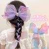 Borboleta Infantil Fita Grampo de Cabelo Borboleta Móvel Grande Princesa Coroa Carimbo de Cabelo Feito à Mão Acessórios de Cabelo Pérola Acessórios
