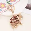 Llavero Metálico Serie Animales Creativos Transfronterizos Llavero de Elefante Exquisito Incrustado con Diamantes Colgante de Moda para Bolsas de Niñas