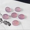 Ágata natural rosa plano sin agujero superficie de anillo superficie de anillo ovalada estilo antiguo parche incrustado anillo colgante DIY aretes