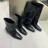 Botas de invierno nuevas en stock, estilo coreano, punta cuadrada, plisadas, para mujer, versátiles, con plataforma interior para aumentar altura, caña ancha, elegantes, estilo jinete