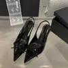 Sandalias de Tacón Alto de Nicho Estilo Europeo y Americano para Mujer, Nuevo Modelo 2026, Sandalias Cerradas con Lazo, Zapatos de Punta Fina para Uso en Exteriores