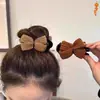 Presilha de Cabelo com Laço de Tricô e Garra para Cabeça Feminina Adorno de Cabelo Outono e Inverno 2024 Nova Presilha de Garra Fixadora de Cabelo Atacado