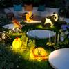 Lámpara solar de jardín impermeable, luminosa, con simulación de animal, ardilla, caracol, panda, para césped, para exteriores.
