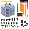 Kit de Grampos de Fixação para Carro e Fixadores Plásticos 723 Peças 23 Tamanhos de Fixadores tipo Rebite Promocional para Carro