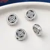 Accesorios de Plata de Ley 999 Plata Pura Moneda Flor Pequeña Marca Fantasma de la Montaña Cuentas Dzi Accesorios Retro Viejo Plata Dura Material DIY