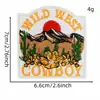 Patches bordados coloridos contrastantes em estilo western, cacto, cabeça de touro, patches de bota de cowboy, emblemas bordados, acessórios para vestuário