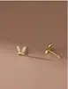 Diadema y pendientes de moda pequeños y simples de plata 925 estilo bosque con orejas de conejo lindas, adornados con diamantes, para mujer