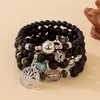 Pulsera de Múltiples Capas con Cuentas Árbol de la Vida de Venta Caliente Transfronteriza para Mujer, Pulsera Bohemia Creativa de Moda con Imitación de Cristal al por Mayor