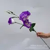 Eustoma grandiflorum 3 cabezas 6 cabezas platycodon grandiflorum paquete platycodon grandiflorum decoración del hogar boda diseño de sala de bodas guía de camino flores de seda hechas a mano