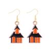 Aretes de serie de Halloween al por mayor del fabricante, aterradores y divertidos, fantasma, murciélago, araña, aretes de calavera