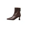 Botas elásticas de PU estilo coreano, botas de caimento justo para mulheres, nova coleção outono/inverno, bico quadrado, zíper traseiro, botins de salto alto, botinhas elásticas para mulheres