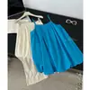 Conjunto Coreano de Dos Piezas para Mujer en Verano 2026 - Elegante Camisola Azul Floral con Pantalones Anchos Casuales