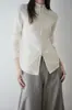 Corte HolgadoSuéter de Punto Cardigan con Cremallera de Manga Larga 100% Lana Basolan Hilo Fino 80s para Mujer, Colección de Otoño