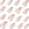 Bestseller de Xiaohongshu Uñas Portátiles Hechas a Mano Simples Francesas Deseo Puro Blanqueamiento Ojo de Gato Lunares Degradado Nude Manicura Uñas Postizas
