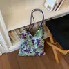 Bolsa Transversal Floral Estilo Preguiçoso, Bolsa de Ombro Fresca Estilo Coreano, Bolsa Versátil de Grande Capacidade para o Dia a Dia na Primavera e Verão, Bolsa Leve para Estudantes