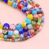 Cuentas de Vidrio Flor de Mil Flores Forma Redonda Corazón para Manualidades DIY Materiales para Hacer Pulseras y Accesorios de Joyería
