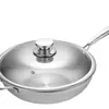 Sartén Antiadherente de Titanio Sin Recubrimiento, Sartén para Cocina Doméstica, Sartén de Titanio, Sartén para Freír con Patrón de Escamas de Pescado Martillado, Sartén Compuesta de Titanio con Fondo Plano