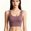 Conjunto de yoga con sujetador deportivo de copa integrada, sujetador deportivo para correr a prueba de impactos, top de tirantes de yoga con escote en V y espalda bonita con almohadillas en el pecho