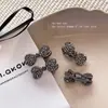 Mini presilha de cabelo com laço de strass, presilha lateral bico de pato, elegante e requintada presilha para franja, grampo de cabelo de cristal
