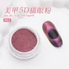 Arte de Uñas Exclusivo Transfronterizo Polvo Ojo de Gato 5D Camaleón Óptico Brillo para Uñas Magnéticas Gradiente de Cristal Polvo Espejo Mágico Ojo de Gato