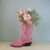 Adornos de Jarrón de Resina Creativos Transfronterizos Botas de Vaquero Occidentales Contenedor para Arreglos Florales Hidropónicos Decoración del Hogar de Lujo Ligero para la Sala de Estar