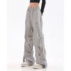 Pantalones Crane Retro Hip-Hop Estilo Americano para Mujer Marca Trendy High Street Diseño Versátil Plisados Rectos Casuales Trendy Ins