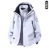 Fábrica de origen personaliza chaquetas unisex tres en uno a prueba de viento e impermeables, disponibles en estilos para parejas, y admite impresión personalizada.