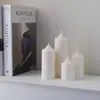 Velas perfumadas vintage estilo francês, brancas com topo pontiagudo, velas cilíndricas grossas, perfeitas como presentes, decoração romântica para casa e para arranjos de casamento