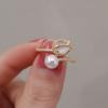 Anillo de perla con capullo de tulipán, anillo para dedo índice de diseño de nicho de moda para mujer, anillo de celebridad de Internet japonés y coreano, pulsera, venta al por mayor