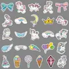 51 Adesivos de Cavalo Arco-Íris, Adesivos Infantis Coloridos de Unicórnio Desenho Animado de Animal, Adesivos Decorativos à Prova d'Água para Copos de Chá com Leite